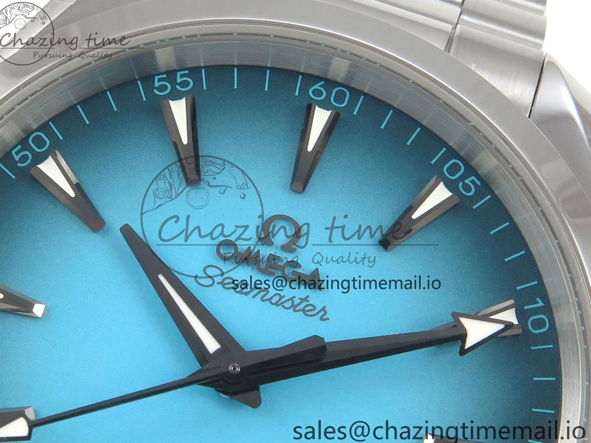 0102 Efficient Seamaster 150M SS VSF 1:1 Best Edition Turquoise Blue Dial on SS Bracelet A8900 Super Clone 7661